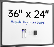 VUSIGN 36'' X 24'' Magnetic White Board for Wall, Dry Erase Board with Black Alu picture