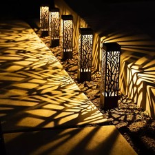 TOMMY BAHAMA SQUARE SOLAR BOLLARD LIGHTS 35 LUMEN 5 PACK 1718540 NEW picture