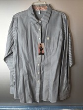 Cinch® Ladies Blue/cream Pinstripe Button Down Shirt XXL NWT picture