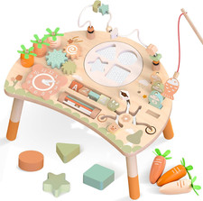 Montessori Wooden Activity Table for Toddlers 1-3 9 in 1 Sensory Learning Toy picture