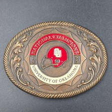 Vintage Oklahoma Sooners 1985 National Champions Belt Buckle OU Football NCAA picture