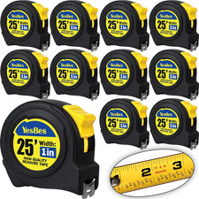 10 Pack Bulk Tape Measure 25 FT with Fractions 1/8, Easy Read Retractable Measur picture