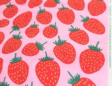 Marimekko acryl coated cotton pink/green Pieni Mansikka 145x106cm by Maija Isola picture