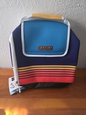 Kanga Insulated Cooling Bag w/ Handle, Zipper Closure, Striped Blue Red picture