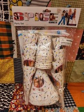 Vintage 1997 Sealed Deadstock Spice Girls Party Set Hats Cups Tablecloth Napkins picture