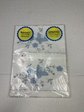 Vtg Belcrest’s Embroidered Butterfly Pillow Cases Floral Standard Percale NEW picture