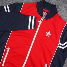 Born Fly Track Jacket Mens Large Red Navy Blue Striped Star Streetwear Zip Up picture