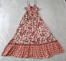 Angie Floral Maxi Dress Womens Size L Multicolor Boho Sundress Sleeveless picture
