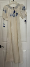 Vintage Folk night dress embroidered Romanian Traditional Handmade picture