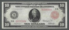 RED SEAL 1914 $10 LARGE Size NEW YORK District VF+ Federal Reserve Note picture