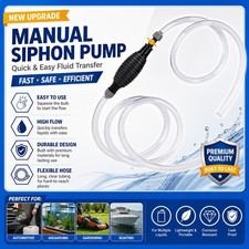 9.8Ft Siphon Hose Multifunction Pump Oil Water Fuel Gasoline Transfer Hand Pump picture