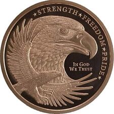 LOT OF 100 X 1 OZ DBL. EAGLE IN GOD WE TRUST .999 FINE COPPER ROUNDS MADE IN USA picture
