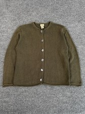 Vintage LL Bean Womens Roll Neck Sweater Cardigan Silk Cotton Sz M 90s Knit picture