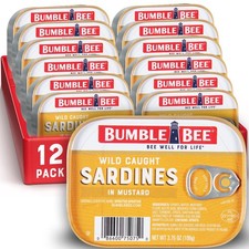 Bumble Bee Sardines in Mustard Sauce, 3.75 oz Tin Ounce (Pack of 12) picture