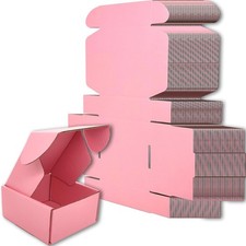 Lmuze 4x4x2 inches Small Shipping Boxes Set of 100 - Pink Mailer Corrugated C... picture