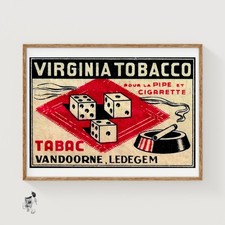 Dice France 1920s-30s Matchbox Label - Vintage Art Print | Art Deco picture