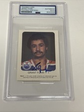 Signed Grant Fuhr 1981-82 Edmonton Oilers Red Rooster Pre-Rookie Card #1 PSA DNA picture
