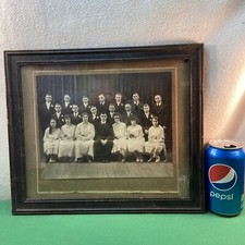 Vtg 1920-30’s? Sepia B&W Boy Girl Class Photograph Framed picture