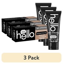 hello Epic Whitening Charcoal Toothpaste, Fresh Mint, 3 x 4.0 oz, Fluoride Free picture