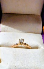 Vintage King's Jewelry 14K Yellow Gold Solitaire Engagement Ring 0.25 CT Diamond picture