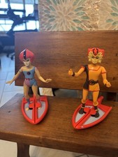 Vintage 1986 Thundercats Companions Wilykit & Wilykat With Space Boards Original picture
