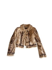 Vintage Dana Buchman Sheared Mink Fur Jacket Sculptural Collar Cropped Coat picture
