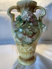 RARE ANTIQUE ROBERT HANKE RH AUSTRIA ART NOUVEAU FLORAL PORCELAIN VASE - Read picture
