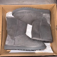 UGG Classic Short II Boots Grey Suede Sheepskin Mid Calf 1016223 New In Box picture