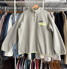 Patagonia Women's Synchilla Fleece Snap-T Pullover Oatmeal Yellow Grn XXL 25455 picture