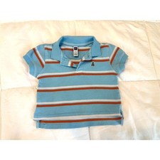 Baby Gap Blue Orange Striped Polo Shirt 6-12 Months picture