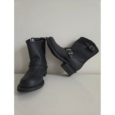 Frye Engineer 8R Boots Black Oiled Leather 77500 Size 8.5 New picture