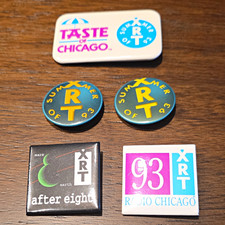 Vintage 1993 WXRT Radio Chicago Pinback Buttons Lot of 5 picture