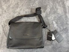 New NWT Emporio Armani Unisex Leather Bag Flat Messenger Bag Snake Skin $645 picture