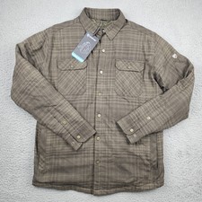 Kuhl Joyrydr Shirt Jacket Mens Medium Dark Roast Button Snap Fleece Lined NWT picture