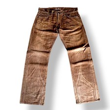 Vintage Y2K Edwin Blue Trip 503 Paint Splatter Denim Jeans Brown Size 38 picture