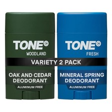 TONE Aluminum Free Deodorant for Men and Women, 2-Pack Variety, 2.65 oz, Wood... picture