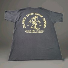 Columbia Sportswear Bigfoot Sasquatch Catch Me Outside T Shirt Mens L Black NWT picture