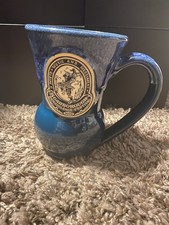 2006 Deneen Pottery Scarborough Faire Renaissance Festival Blue Glazed Mug 12 Oz picture
