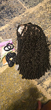 Black Lace Front Braided Curly Synthetic Wig, Elastic Band, Adjustable picture