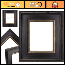 Ornate 11x14 Antique Black & Gold Picture Frame - High-End Plein Aire Style, Ope picture