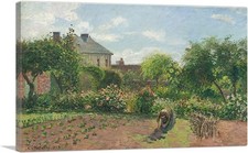 The Artist's Garden At Eragny 1898 Canvas Art Print  Poster Giclee Wall Decor picture