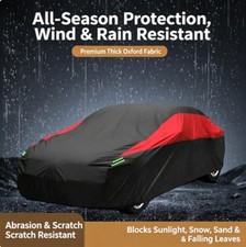 Universal Full Car Covers Outdoor Waterproof Sun Rain Snow UV Protection Black picture