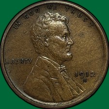 1912-S Lincoln Wheat Cent Almost Uncirculated AU Coin #48134 picture
