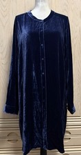 NWT Eileen Fisher Midnight Velvet Mandarin Collar Long  Tunic Shirt. Size 3X . picture