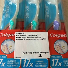 Colgate SlimSoft Ultra Soft Toothbrushes, Pack of 6, Ultra Compact Head, New picture