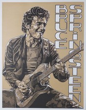 Pristine vintage Bruce Springsteen lithograph by K. Chillis 1982 • MINT • RARE picture