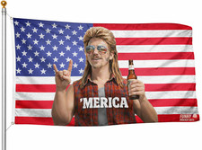 ’Merica Patriotic USA Flag 3x5 ft Funny American Beer Man Cave Banner Joe Dirt picture