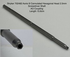 Stryker 702482 Asnis lll Cannulated Hex Head 2.5mm Screwdriver Shaft AO Coupling picture