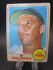 Topps 1968 Eddie Mathews #58 Detroit Tigers Base Set Baseball Card Centered picture