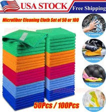 50/100Pcs Microfiber Cleaning Cloth Towel Rag Car Polishing Detailing No-Scratch picture